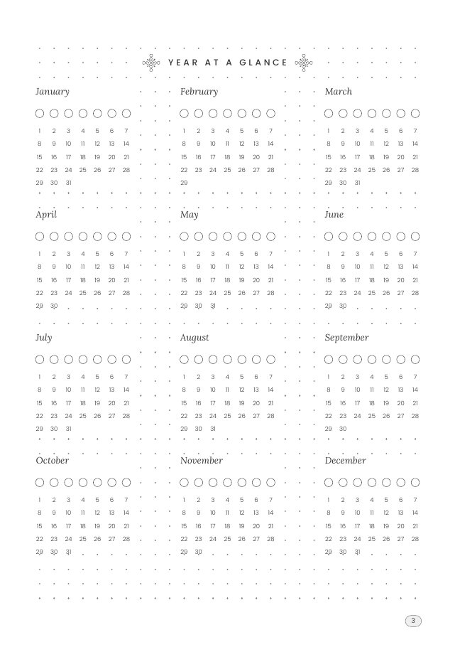Year at a glance page